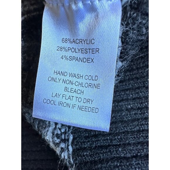 Jessica Simpson Sweater Sz M Black Gray Turtleneck Ribbed Long Sleeves NEW - Picture 9 of 12